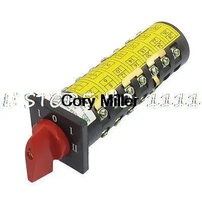 Electric 24 Terminals 5 Postions Rotary Cam Combination Switch AC 400V 10A 4KW