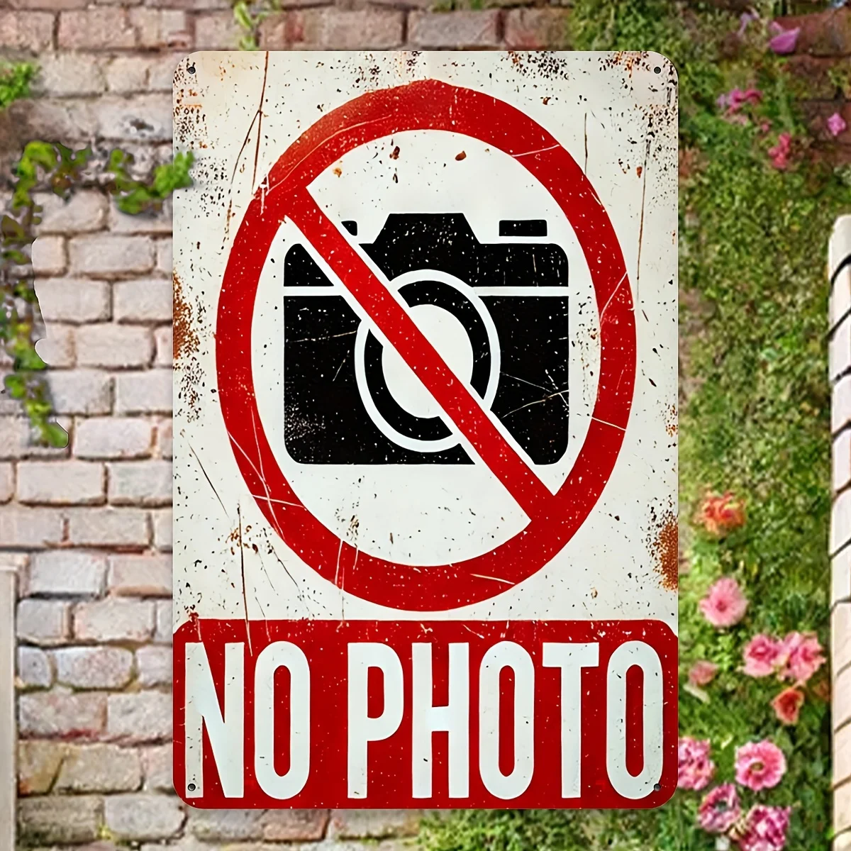 1PC Vintage Iron No Photography Sign Waterproof Dustproof Suitable for Home Bar Cafe Garage Wall Decoration Metal Art Plaque