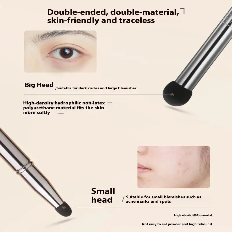 1Set Double Ended Makeup Brush Detachable Travel Contour Concealer Brush Eyeshadow Contouring Brush Face Cosmetic Tools