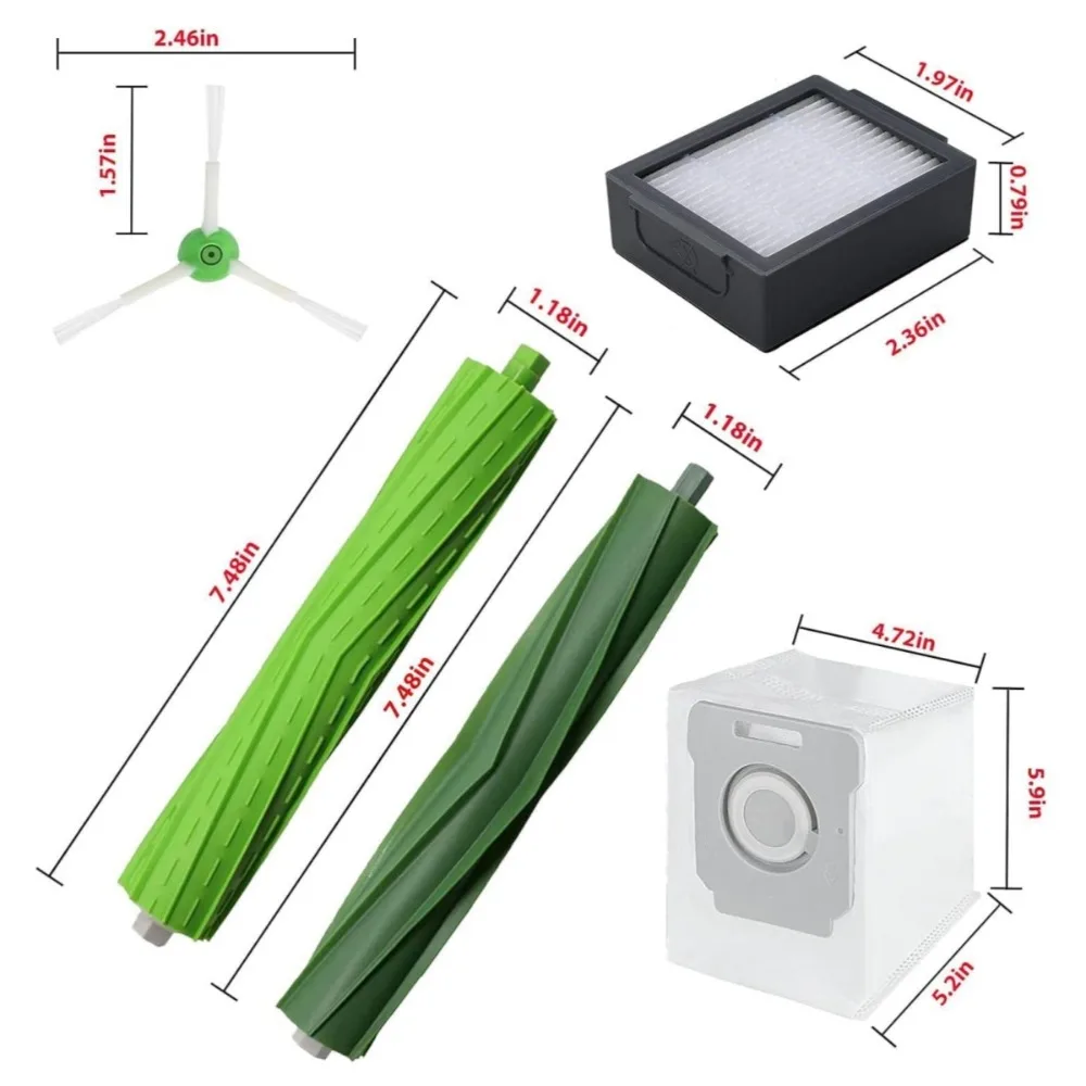 iRobot Roomba i Series Replacement Parts Kit – Compatible with i3/i3+/i4/i6/i6+/i7/i7+/i8/i8+/E5 HEPA Filters, Side Brushes