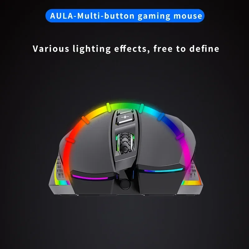 Imagem -04 - Rgb Wired Programável Gaming Mouse Computador Ergonômico para pc Gamer Desktop Laptop Pode Ajustar 6400 Dpi Aula-f805