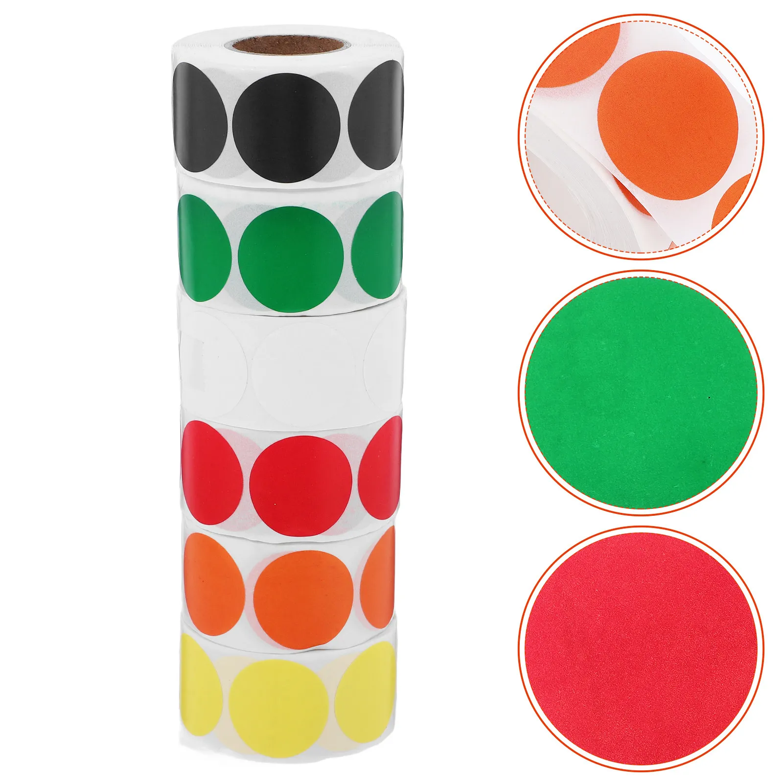 

6 Rolls Decorative Dot Stickers Self Adhesive Colored Circle Labels for Organization Color Coding Classification Labeling