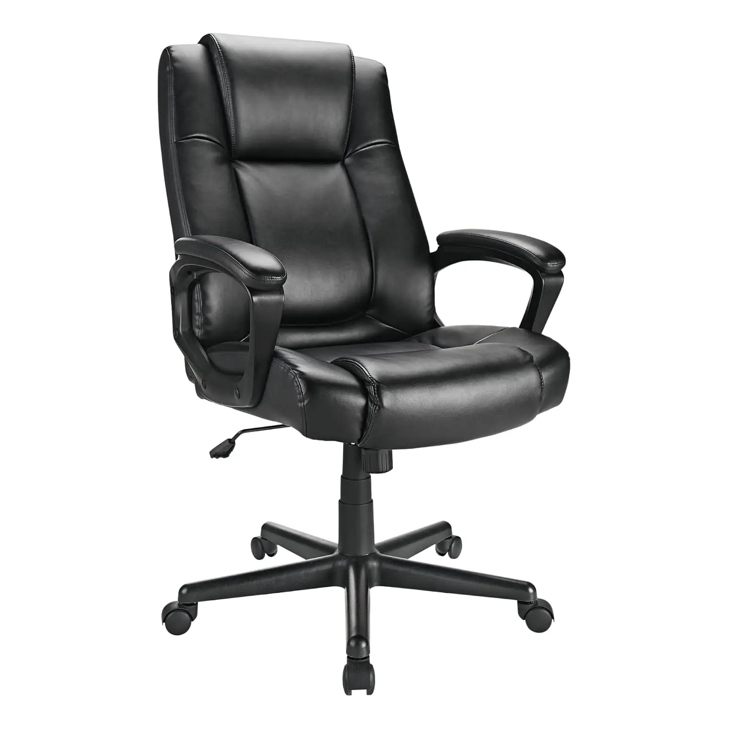 High-Back Executive Office Chair, Bonded Leather Ergonomic Swivel, BIFMA Compliant, Black, Customized