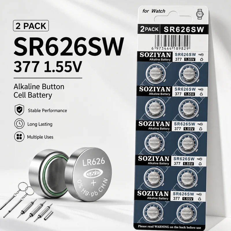 Button Cell Battery AG4 SR626SW LR626 626SW 377A V377 1.5V 10-100Pcs Replacement for Watch Toy Thermometer