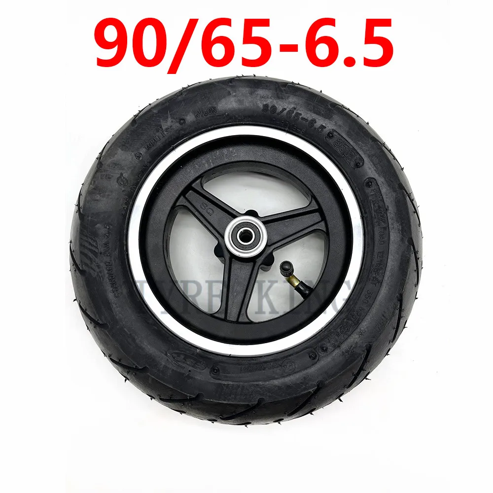 11 Inch Wheel 90/65-6.5 CST Tubeless Tire with Aluminum Alloy Rim for Electric Scooter Front Wheels Modification Accessories