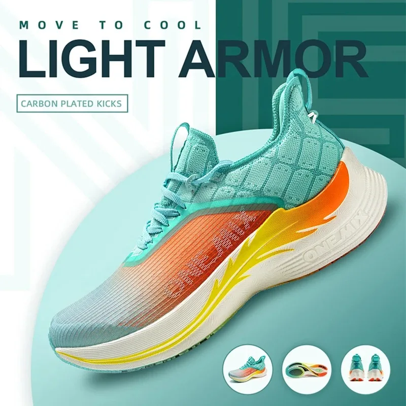 

ONEMIX Original Carbon Fiber Running Racing Shoes Professional Marathon Ultra-light Rebound Damping Trail Sport Road Sneakers