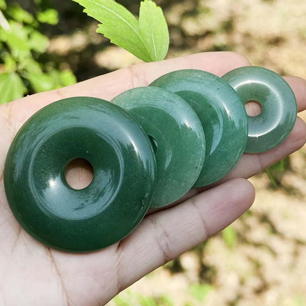 الطبيعية الخضراء افينتورين دونت خواتم حجر الخرز ل عقد دي اي واي سوار قلادة صنع المجوهرات الخرز 1 قطعة 30 مللي متر 40 مللي متر 50 مللي متر
