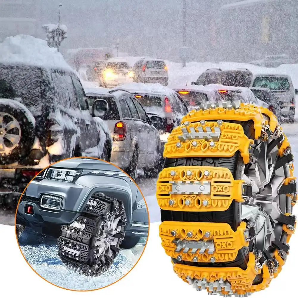 8PCS Upgraded Car Snow Chain for Tire Anti-skid Chains Car Truck Winter Tires Chains Snow Universal Emergency Lockout Track Spik