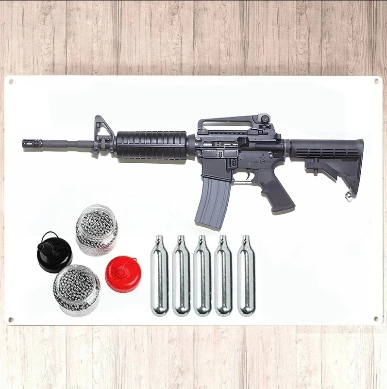 Decorative iron sign 20x30cmM4 Carbine - Full-Auto Blowback .177 Co2 BB Air Rifle Wall Decor- 310 Fps Fashion Accessories Pen