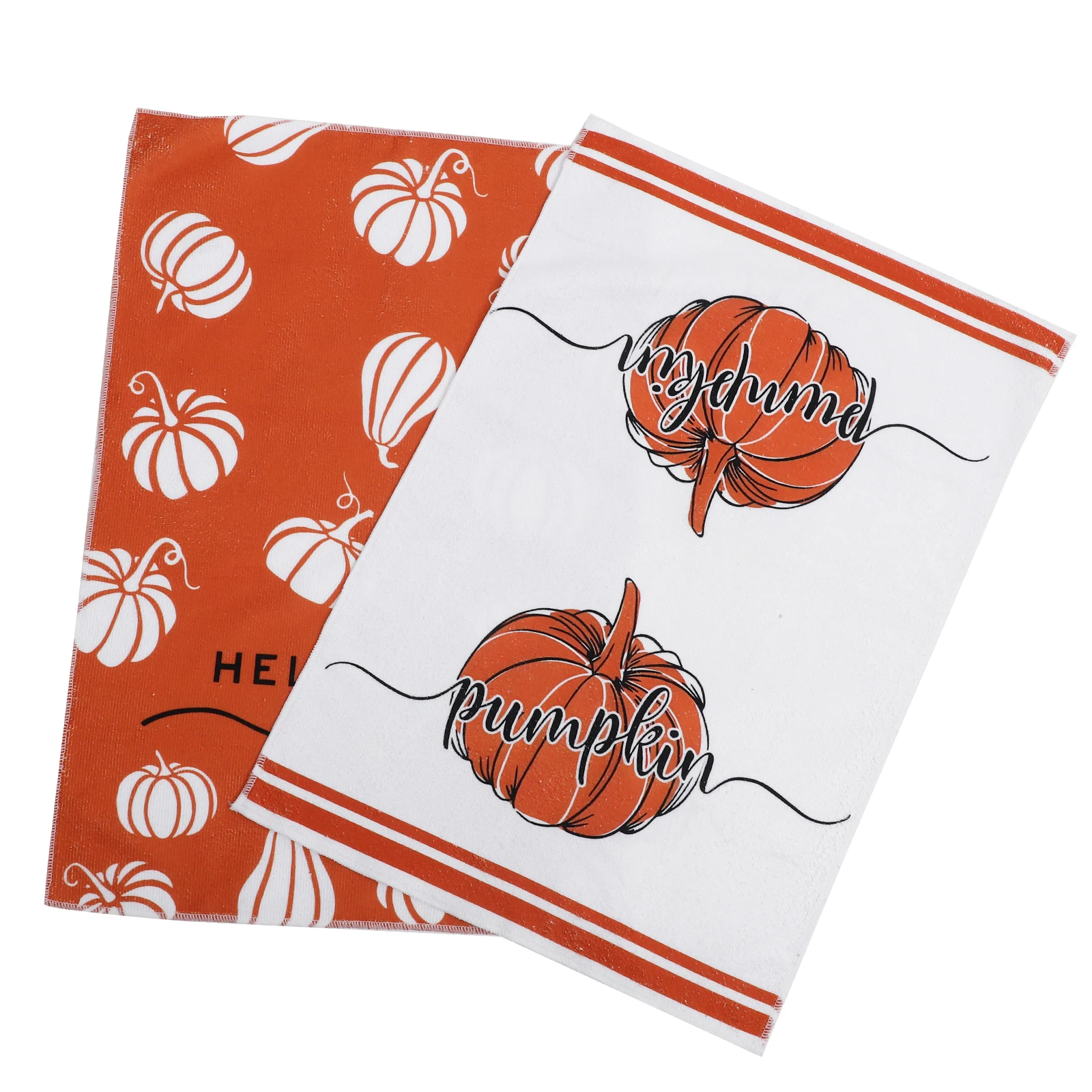 

2 Pcs Pumpkin Dish Towel Kitchen Washcloth Autumn Towels Dishcloths for Washing