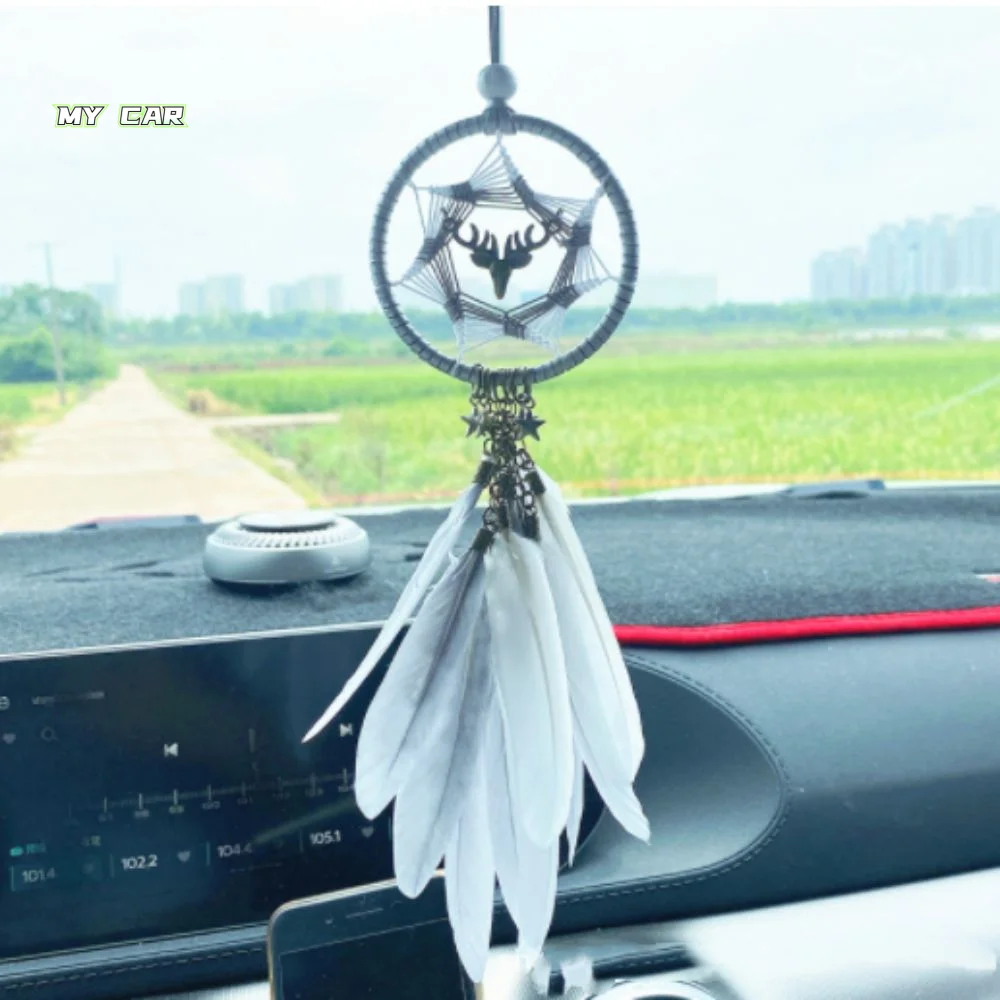 

Handmade Dreamcatcher Car Pendant Adornment Crafts Car Hanging Ornament Funny Good Luck Macrame Wall Hanging Home Decor