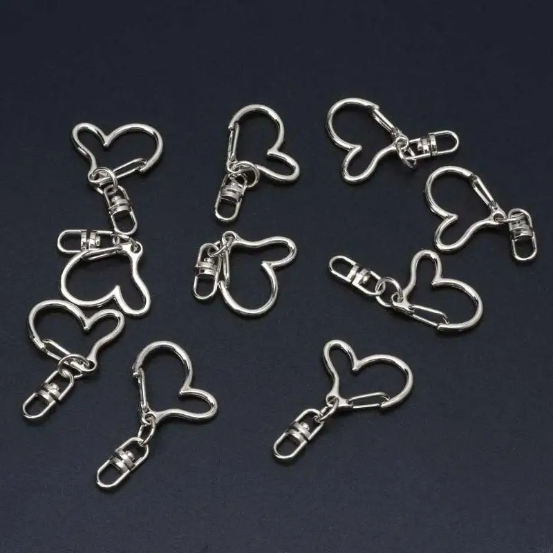 

10x Heart Keychain Lobster Claw Clasps Hook DIY Gift for Friends