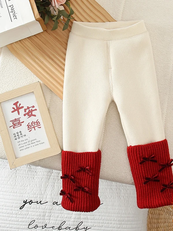 

Утепленные брюки для девочек с цветными вставками, осенне-зимние, модные, длинные, с флисовой подкладкой