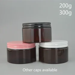 200g 300g Brown Plastic Jar Empty Cosmetic Container Cream Body Lotion Packaging Coffee Candy Tea Spice Refillable Bottles