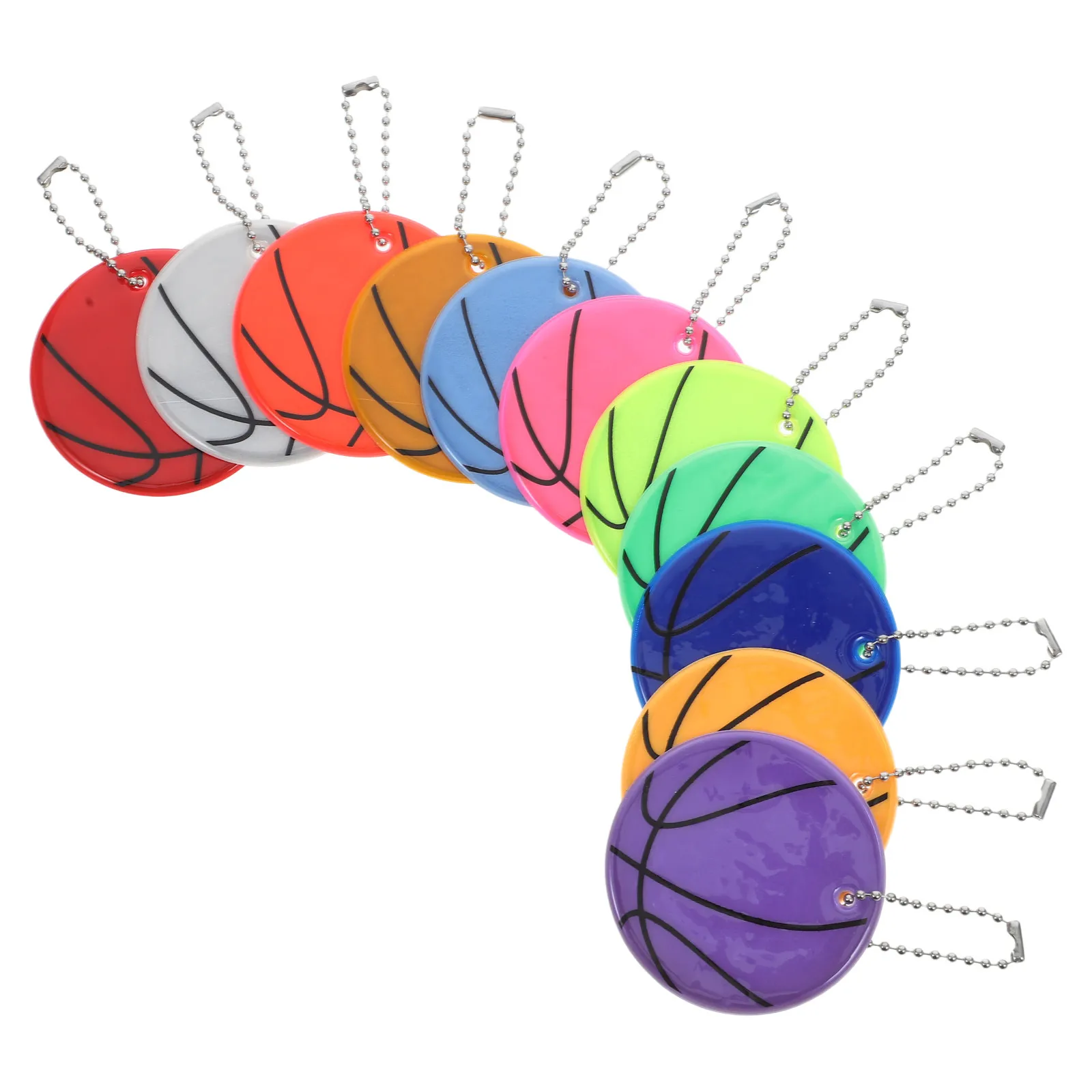 

Набор из 11 светоотражающих брелоков-подвесок в виде баскетбольных мячей (6 см), яркие флуоресцентные, для сумок, рюкзаков, багажа, обеспечения безопасности дорожного движения и занятий спортом на открытом воздухе