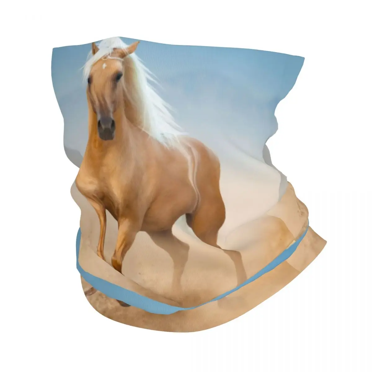 The Palomino Andalusian Horse Bandana Winter Neck Warmer Windproof Wrap Face Scarf Hiking Running Spanish Horse Gaiter Headband