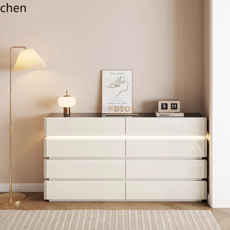 

CP bedside cabinet, simple and modern bedside ultra-thin eight-bucket cabinet, master bedroom against the wall TV cabinet