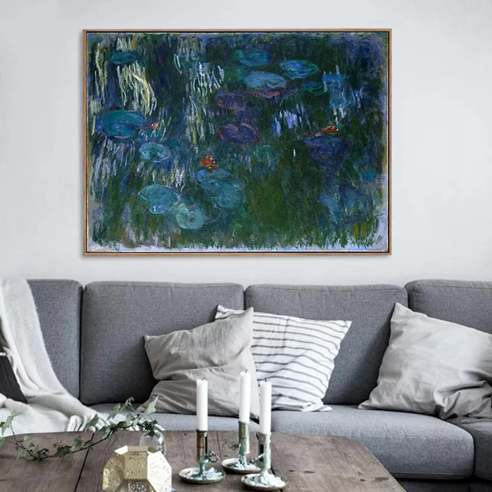 Monet diamentowe malowanie lilie wodne 5D diamentowe sztuki pełny zestaw streszczenie ściegu kryształowa mozaika zdjęcia ze strasu Home Decor