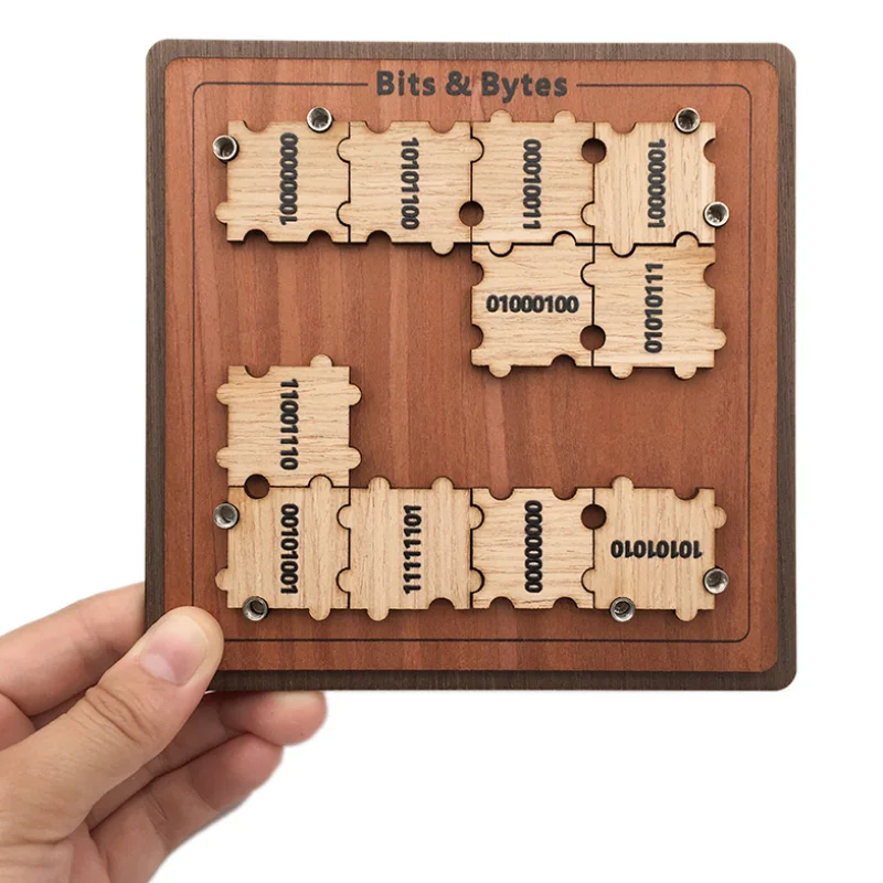 

Challenging Wooden Logic Mind Brain Teasers Bits&Bytes Puzzles Game Gift for Adults