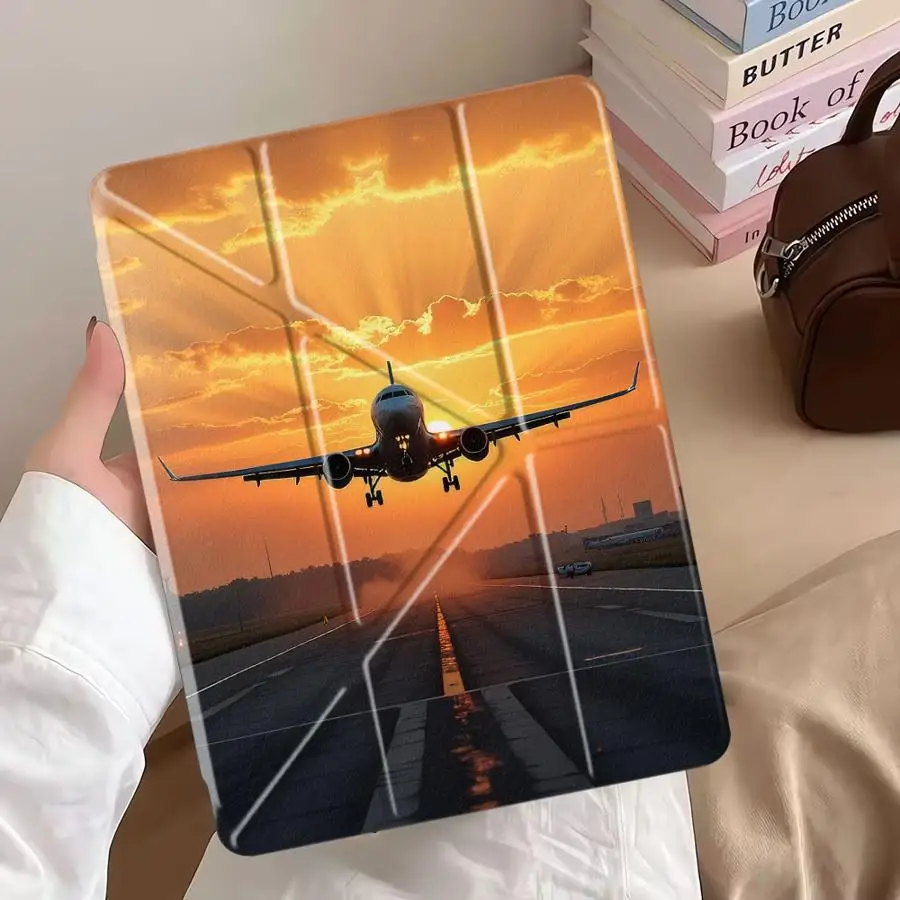 

Чехол для планшета с дизайном «Светящийся огонь самолета» для iPad Air 4, 5, M3, M2, 1, 2, M4, 11 дюймов, Pro 11-го, 10-го, 9-го, 8-го, 7-го поколений, 12.9 дюймов Pro 2025, Mini 6
