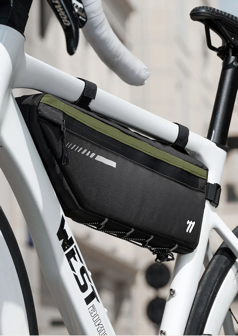 WEST BIKING 2,6L Fahrrad-Oberrohrtasche Große Kapazität Kratzfest Wasserdicht Fahrradrahmentasche MTB Rennrad Zubehör – Detail 4