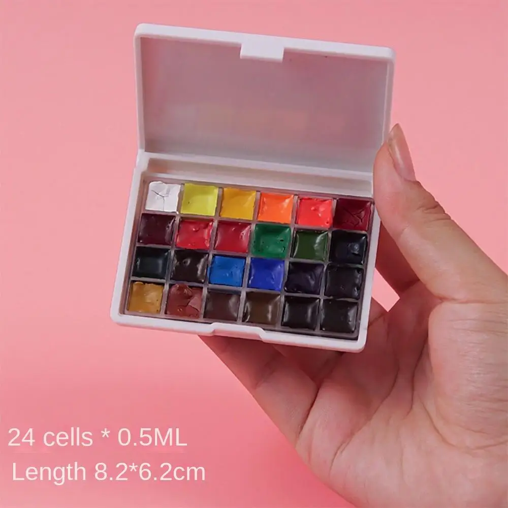 12/24 grid Watercolor Pigment Packaging Mini Empty Handmade Storage Box Moisturizing Color Mixing Box Sketch