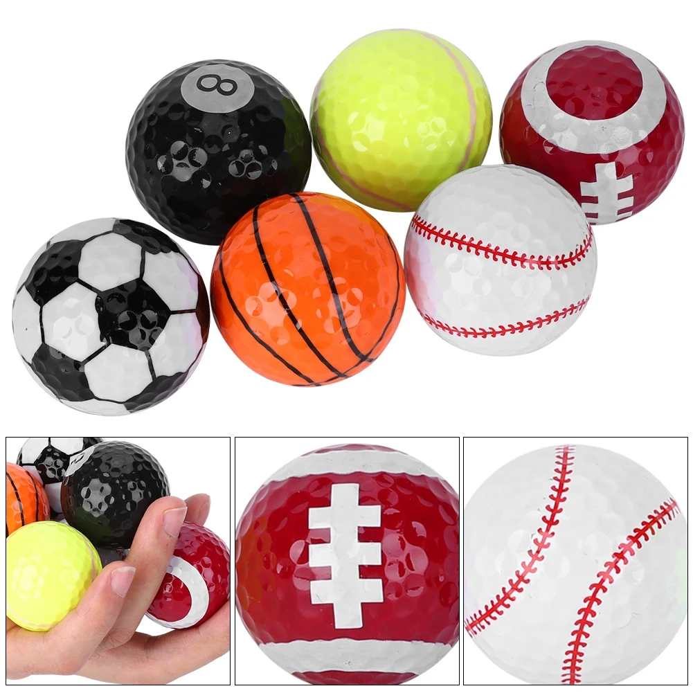 6Pcs Portable Golf Balls Sports Practicing Gift Balls Accessory  For Competition Usage