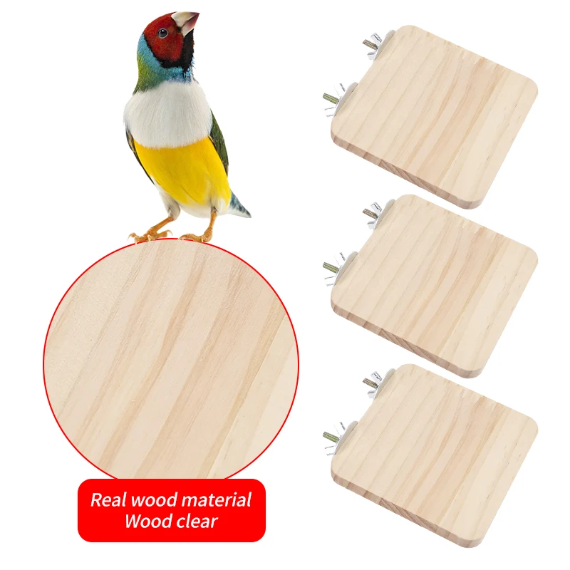 1Pc Pet Bird Parrot Wood Platform Stand Rack Toy Hamster Branch Toys 4 Sizes Station The Hamster Parrot Stands On The Board