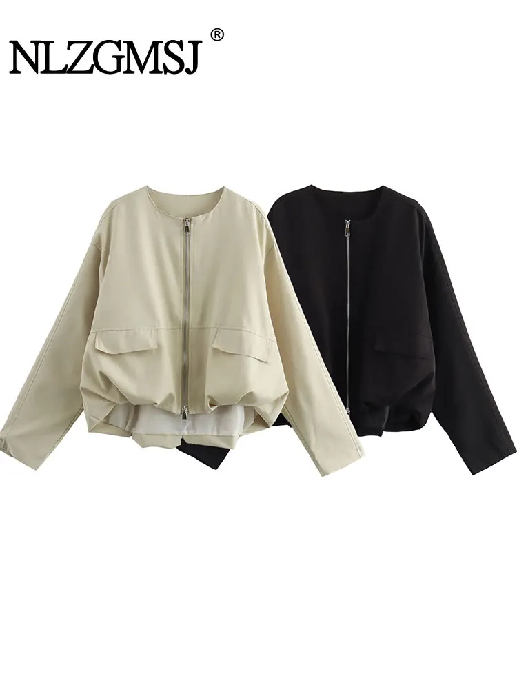 

Весенняя женская куртка-бомбер 2024, пальто на молнии с длинными рукавами, куртки для женщин, новая верхняя одежда, уличные куртки