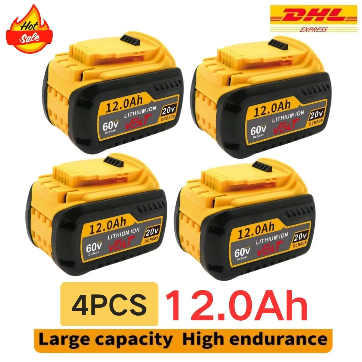 

100% New For DeWalt 9.0Ah/12.0Ah/18.0Ah Power Tool Battery For Dewalt 60V 20V MAX Replacement Li-ion Battery