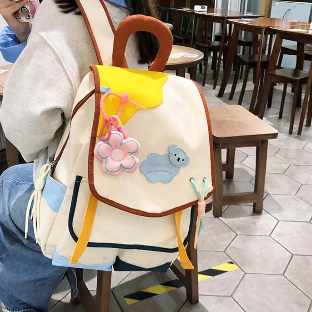 Nylon Contrast Color Backpack Candy Color Lightweight Cartoon School Bag Foldable Japanese Style Cute Koala Backpack School