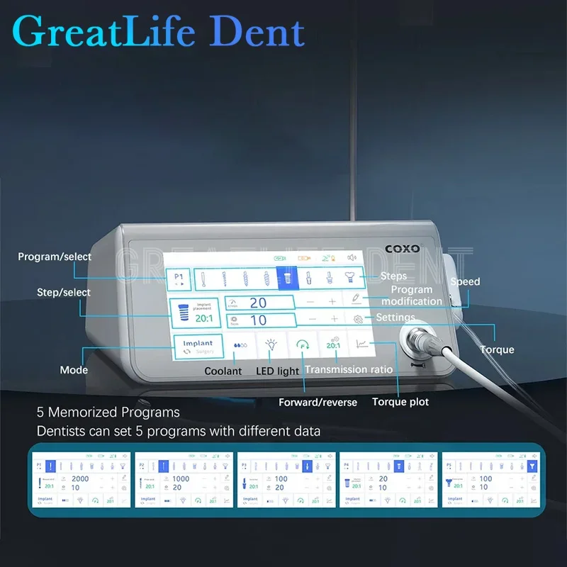 GreatLife Dent Dental COXO C-Sailor Pro+ Piezosurgery Implant Machine Treatment 2 in 1 System Dentistry Surgery With 2 Handpiece