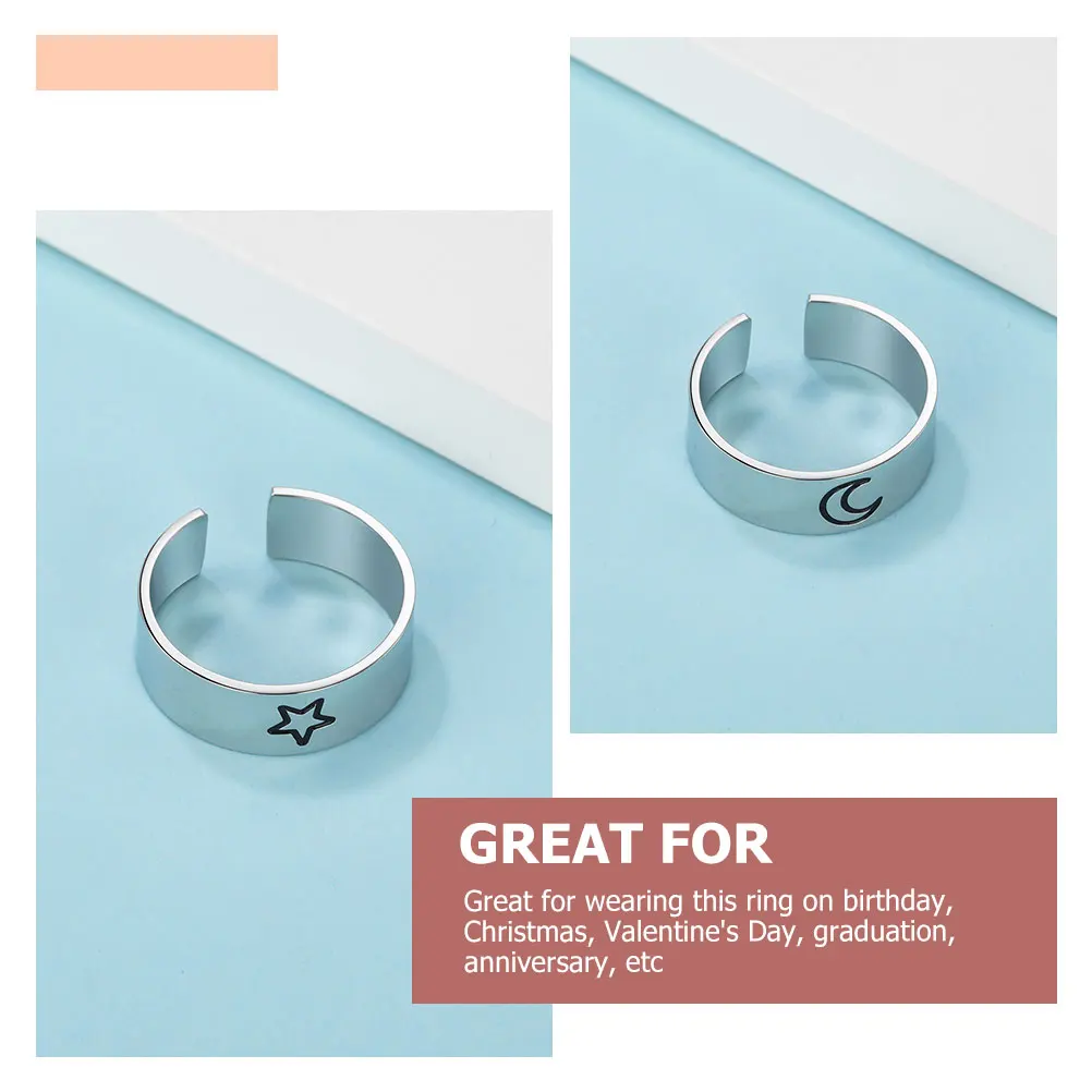 

3 Pcs Vintage Rings Retro Titanium Steel for Jewelry Women Finger Colorful Silver Miss