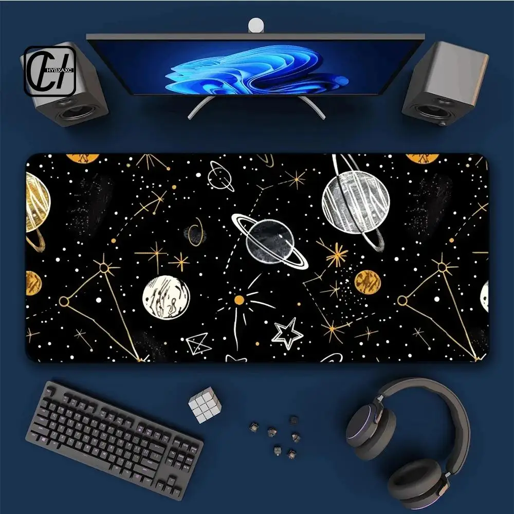Space Large mouse pad Gaming Mouse mat Anti-slip Rubber mice pad PC Computer Gamer Desk Mat Edge for CS GO LOL Dota HYBXXC