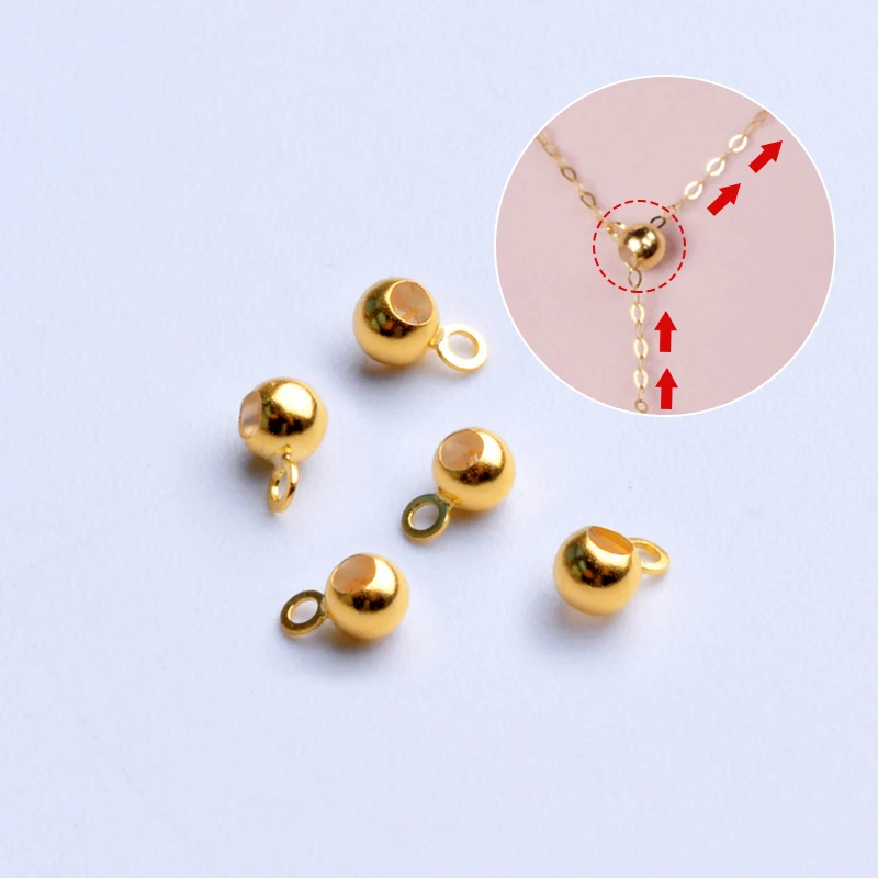

Real 18K gold Au750 DIY necklace accessories wholesale connection adjustment ball 00058