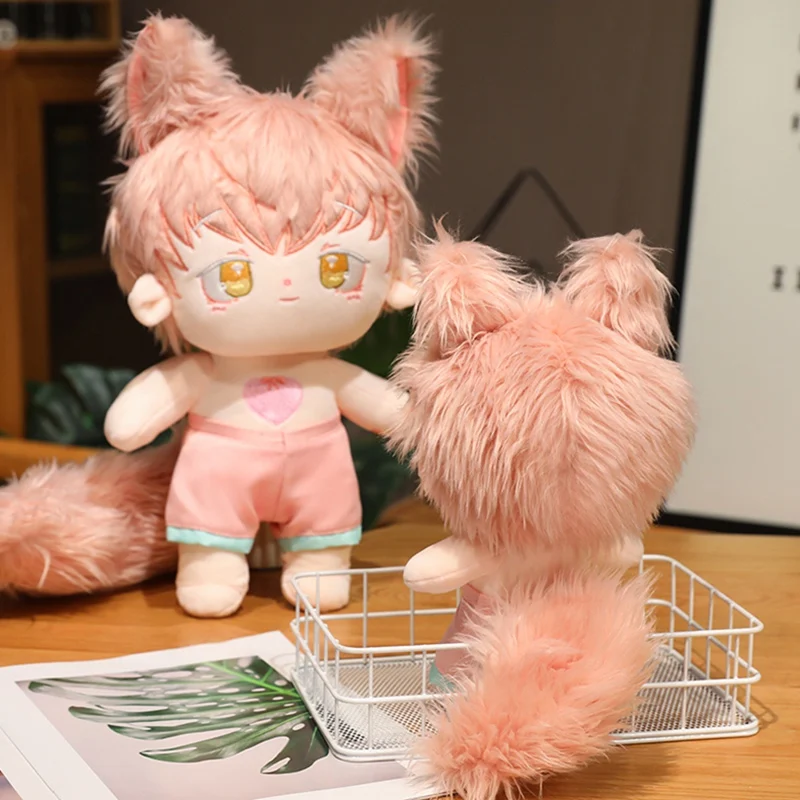 20cm Idol Doll Anime Plush Star Dolls Cute Stuffed Pink Fox Figure Toys Cotton Baby Doll Plushies Toys Fans Collection Gift