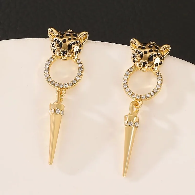 Luxury Quality Jewelry Cheetah Leopard Pattern Pendant Earrings Trendy Personalized Women\'s Party Fashion Jewelry Accessories