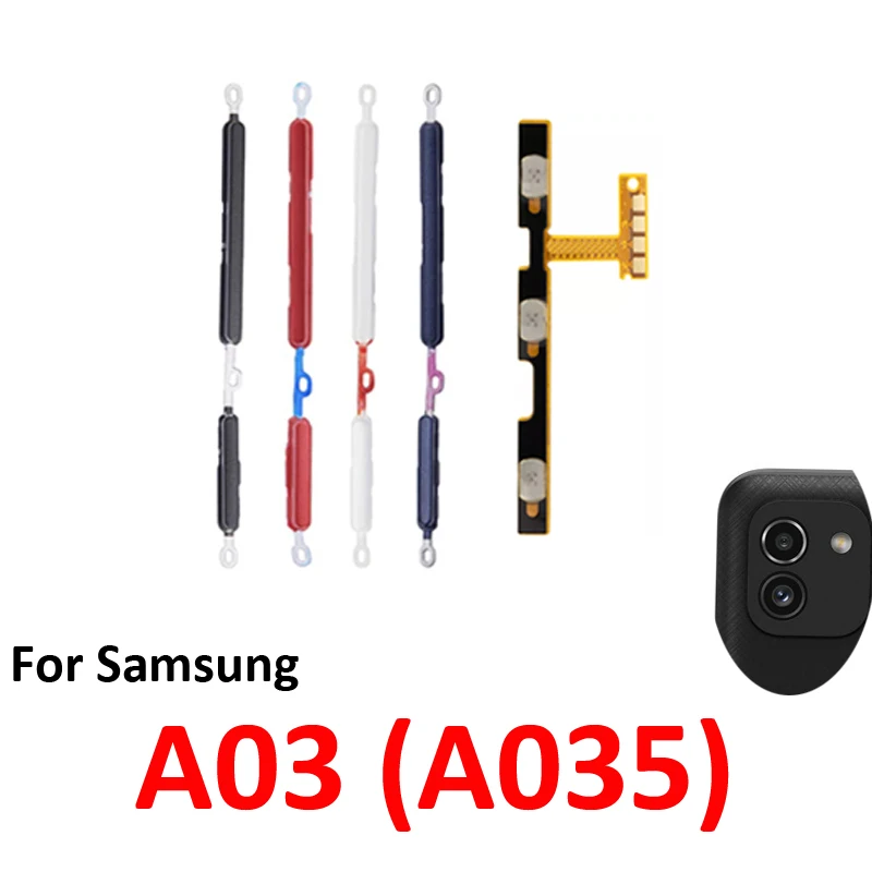 For Samsung Galaxy A03 A035 Phone New Power Volume Button On Off Up Down External Key Internal Flex Cable Ribbon Repair Parts