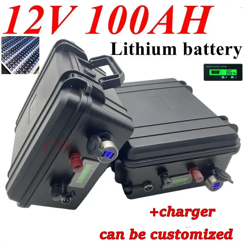 

Литиевый аккумулятор Iron Phosphate 12 В 100 Ач Deep Cycle Lifepo4 100A BMS Гольф-кар EV RV морской троллинговый двигатель + зарядное устройство 10 А