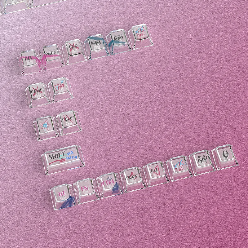 Spot crystal graffiti keycap hot sublimation DIY mechanical keyboard 125 small full set PC transparent original factory