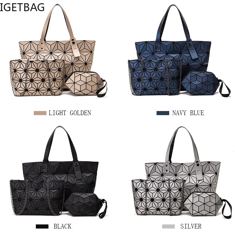 sac a main brand women geometric bags for 2023 Quilted Shoulder Bags Laser Plain Folding ladies Handbags Bolso Mujer