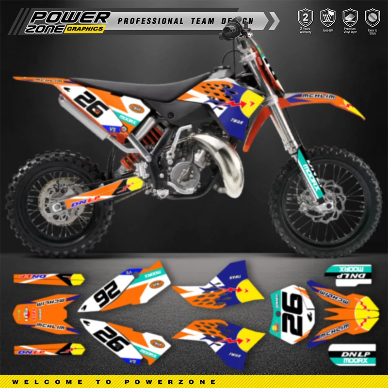 

PowerZone Custom Team Graphics Backgrounds Decals For 3M Stickers Kit For KTM SX65 2009 2010 2011 2012 2013 2015 SX65cc 01