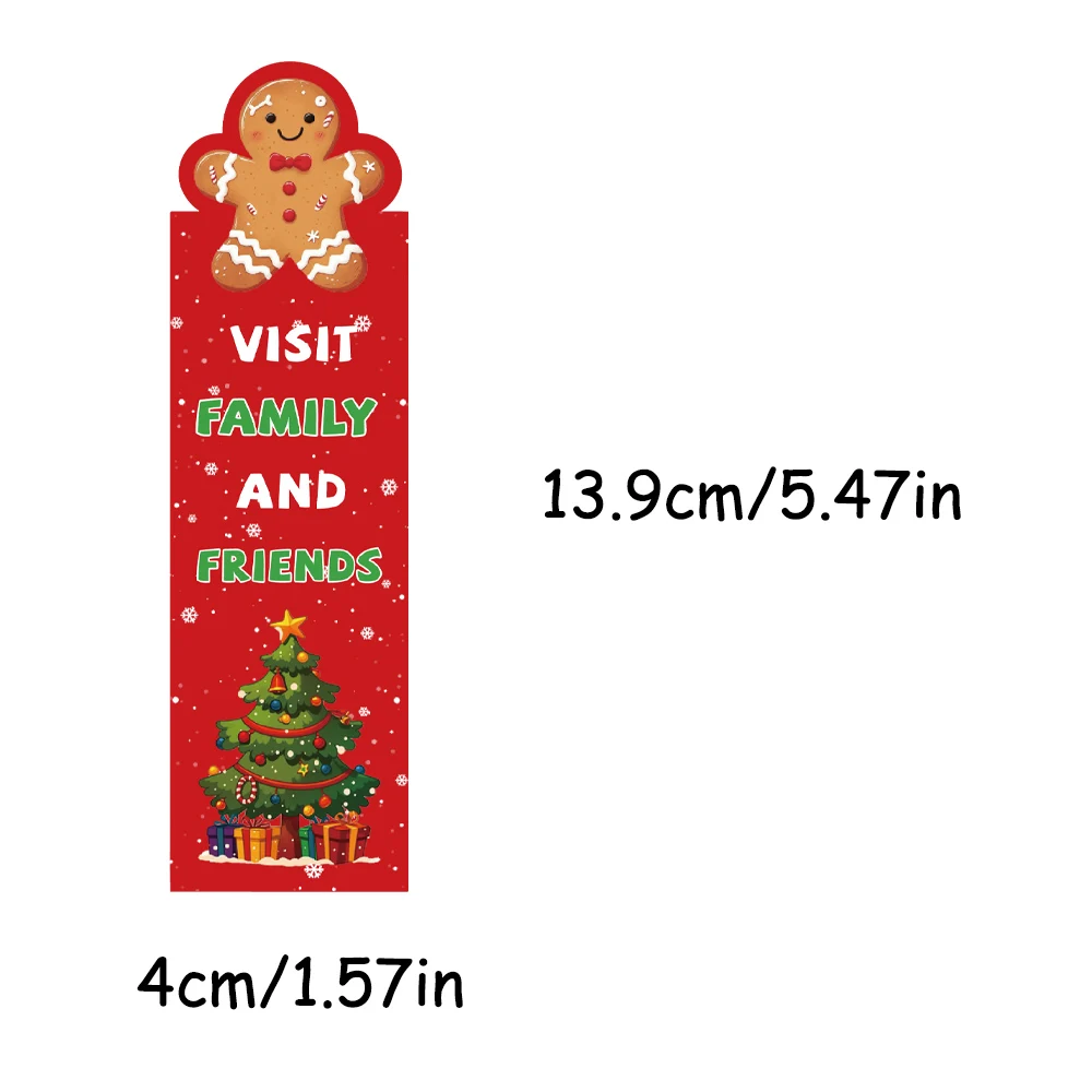 30PCS Cartoon Christmas Bookmark Decoration Reading Page Book Annotations Students Use Creative Gifts to Mark Card
