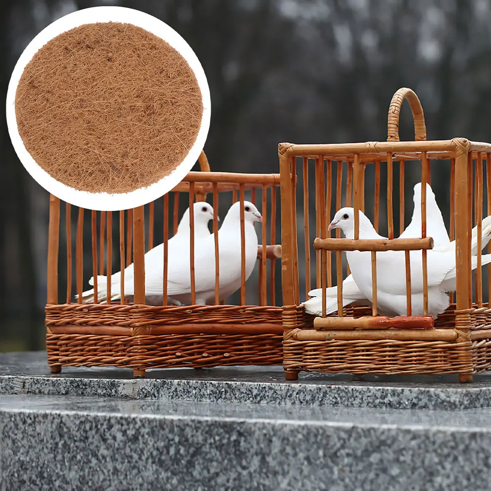 

6 Pcs Coconut Fiber Nesting Mat 20CM Brown Cushion Pet Pad for Pigeon Bird Eggs Breeding Nest Warm Coir Liners