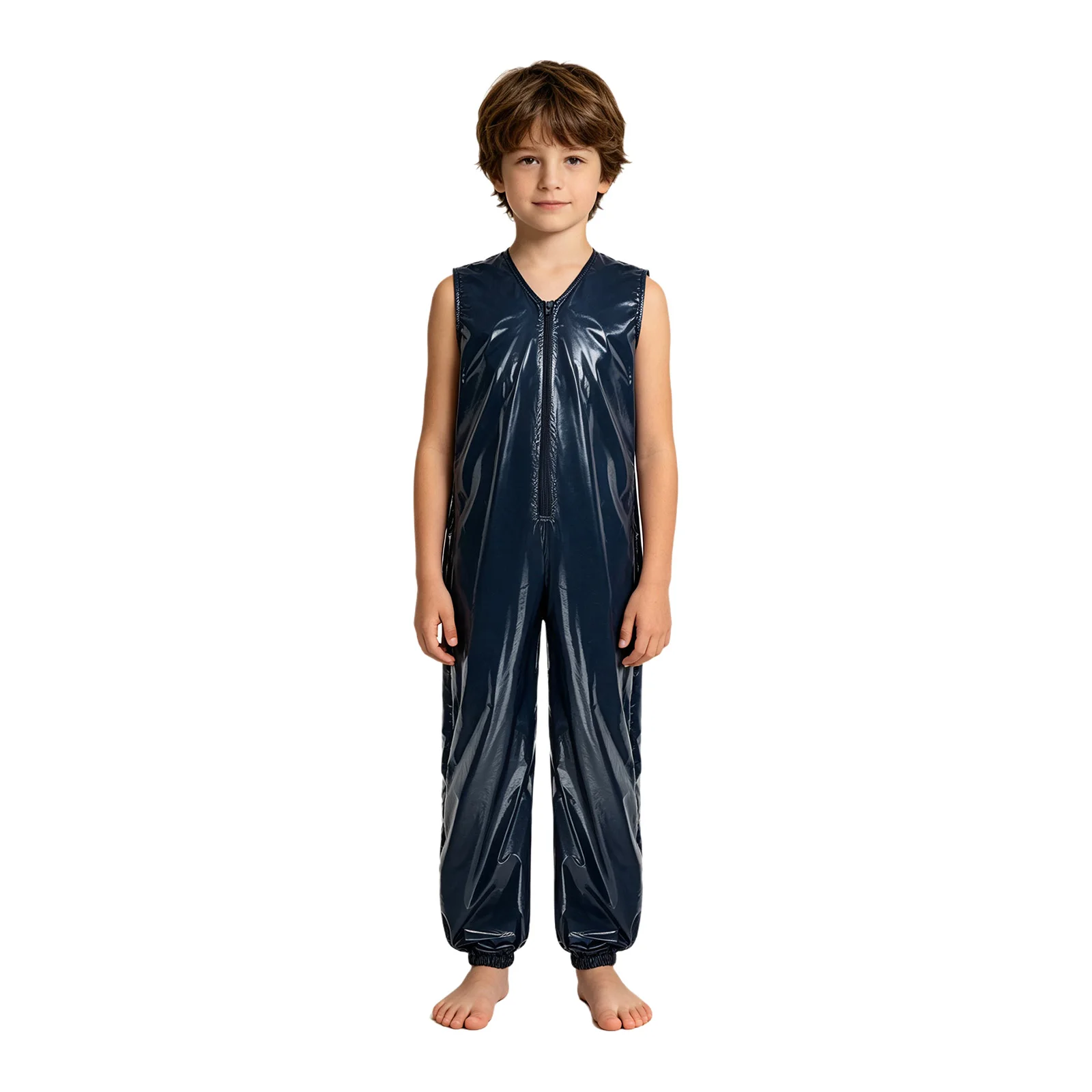 Kids Boys Girls Sleeveless Zip-up Romper Children Clothing for Outdoor Sports Cycling Adaptive Jumpsuit Water Resistant Bodysuit
