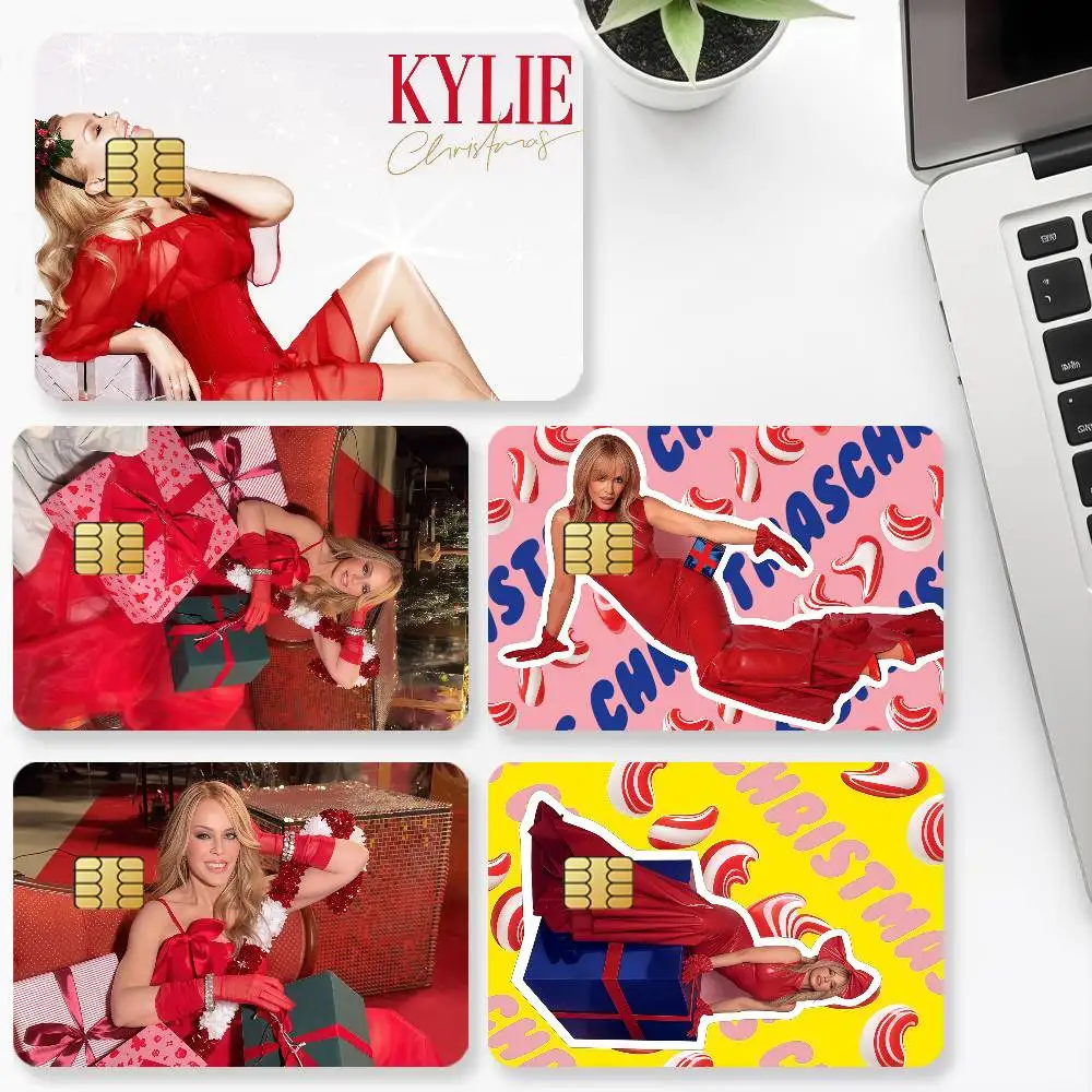 Singer Kylie Minogue Kylie Christmas Fully wrapped Credit Card for Bank Debit Decorative Protection 4PCS Anti-scratch Waterpro