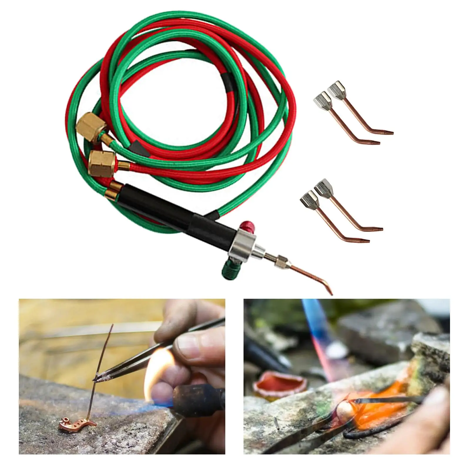 Mini Gas Little Torch, Welding Soldering Kit Interchangeable American W/ 5 Weld Tips Micro Small Welding for Hobbyists Crafts