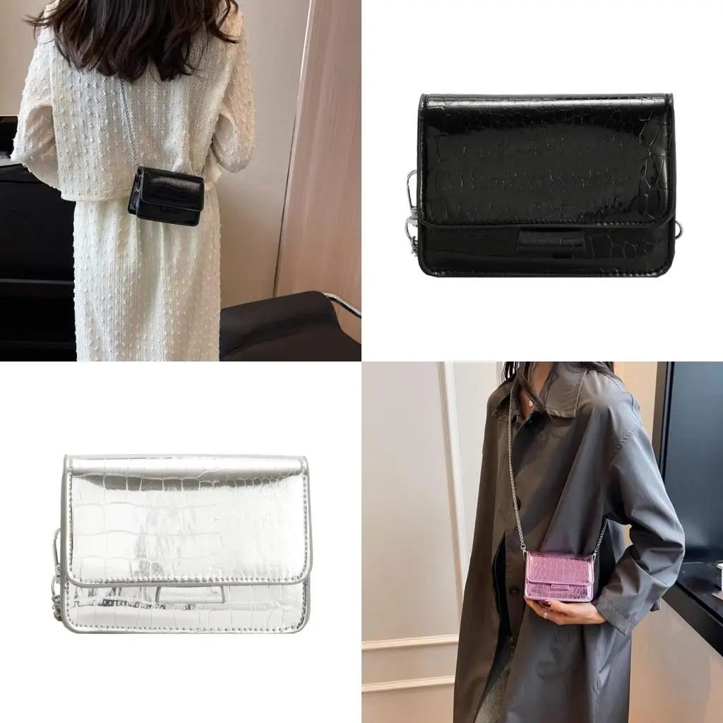 

D46D Stylish PU Shoulder Bag for Women and Girls Small Crossbody Purse Satchel