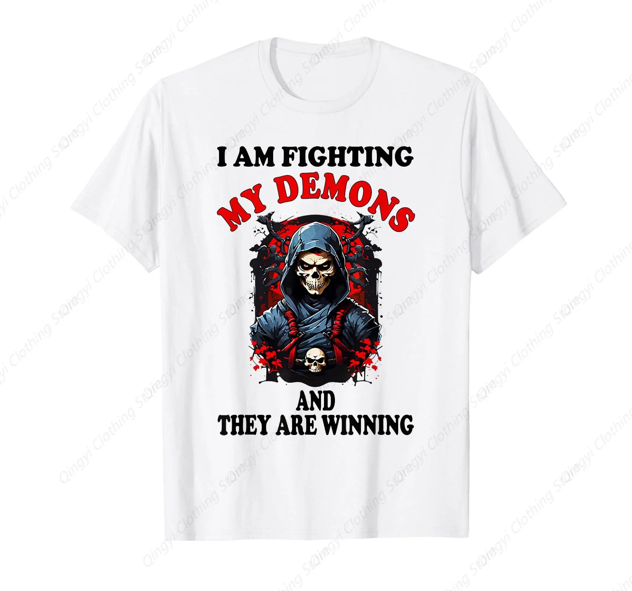 

I Am Fighting My Demons and They are Winning Funny Skeleton T-Shirt