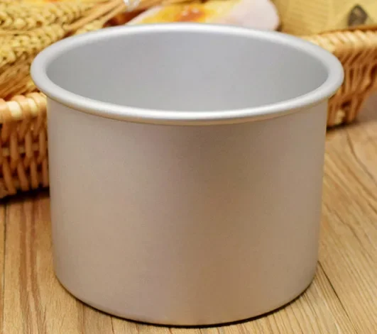 Molde cilíndrico de ánodo profundo para hornear pasteles, herramienta de fondo vivo para horno doméstico, bandeja para hornear p